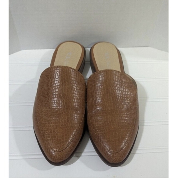 CL by Laundry Women Mules Slides Brown Faux Snake Casual Office 7.5 - Picture 4 of 8